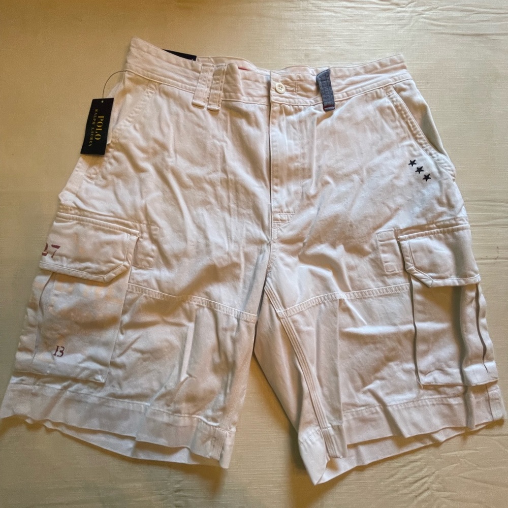 Polo Ralph Lauren Americana cargo shorts white size 34 new with tags